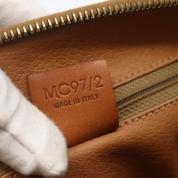 CELINE Macadam Canvas Hand Bag PVC Leather Brown Gold Auth SW2247A