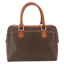 CELINE Macadam Canvas Hand Bag PVC Leather Brown Gold Auth SW2247A-2