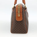 CELINE Macadam Canvas Hand Bag PVC Leather Brown Gold Auth SW2247A-3