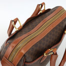 CELINE Macadam Canvas Hand Bag PVC Leather Brown Gold Auth SW2247A-6