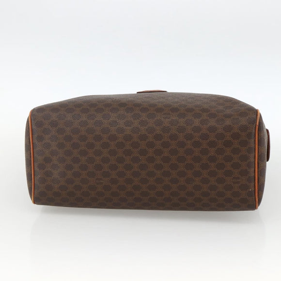 CELINE Macadam Canvas Hand Bag PVC Leather Brown Gold Auth SW2247A