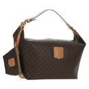 CELINE Macadam Canvas Hand Bag PVC Leather Brown Gold Auth SW2249V-1