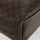 CELINE Macadam Canvas Hand Bag PVC Leather Brown Gold Auth SW2249V-16
