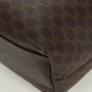 CELINE Macadam Canvas Hand Bag PVC Leather Brown Gold Auth SW2249V-17