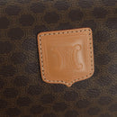 CELINE Macadam Canvas Hand Bag PVC Leather Brown Gold Auth SW2249V-18