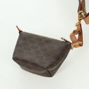 CELINE Macadam Canvas Hand Bag PVC Leather Brown Gold Auth SW2249V-20
