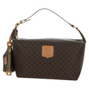 CELINE Macadam Canvas Hand Bag PVC Leather Brown Gold Auth SW2249V-13