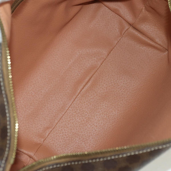 CELINE Macadam Canvas Hand Bag PVC Leather Brown Gold Auth SW2249V