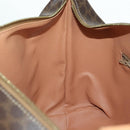 CELINE Macadam Canvas Hand Bag PVC Leather Brown Gold Auth SW2249V-24