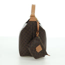 CELINE Macadam Canvas Hand Bag PVC Leather Brown Gold Auth SW2249V-4
