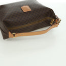 CELINE Macadam Canvas Hand Bag PVC Leather Brown Gold Auth SW2249V-8