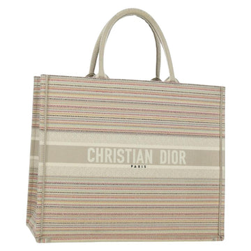 Christian Dior Book Tote Tote Bag Canvas Beige Auth SW2253SAM
