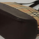 BURBERRY Nova Check Hand Bag Canvas Beige Auth sw226-14