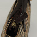 BURBERRY Nova Check Hand Bag Canvas Beige Auth sw226-11
