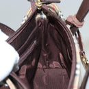 BURBERRY Nova Check Hand Bag Canvas Beige Auth sw226-17