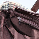 BURBERRY Nova Check Hand Bag Canvas Beige Auth sw226-19