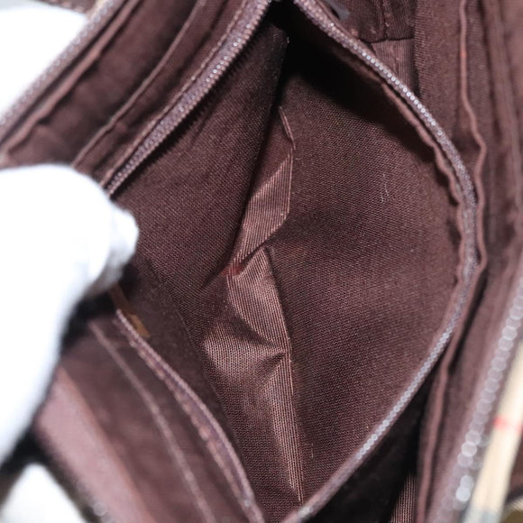 BURBERRY Nova Check Hand Bag Canvas Beige Auth sw226