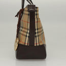 BURBERRY Nova Check Hand Bag Canvas Beige Auth sw226-3