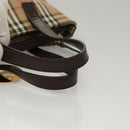 BURBERRY Nova Check Hand Bag Canvas Beige Auth sw226-7