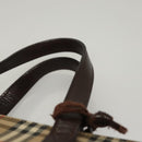 BURBERRY Nova Check Hand Bag Canvas Beige Auth sw226-8