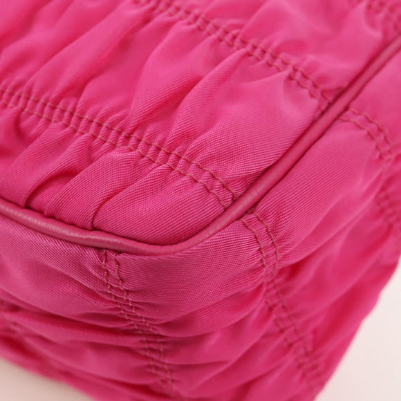 PRADA Chain Shoulder Bag Nylon Pink Gold 1BH152 Auth SW2261SAM