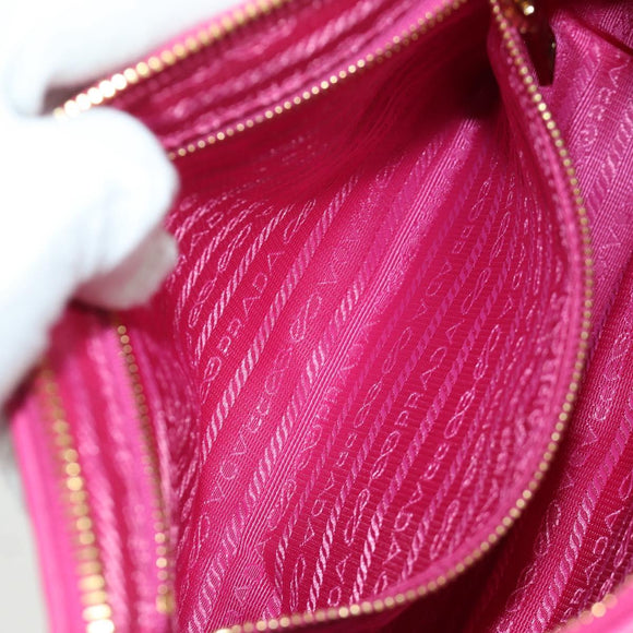 PRADA Chain Shoulder Bag Nylon Pink Gold 1BH152 Auth SW2261SAM