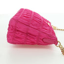 PRADA Chain Shoulder Bag Nylon Pink Gold 1BH152 Auth SW2261SAM-4