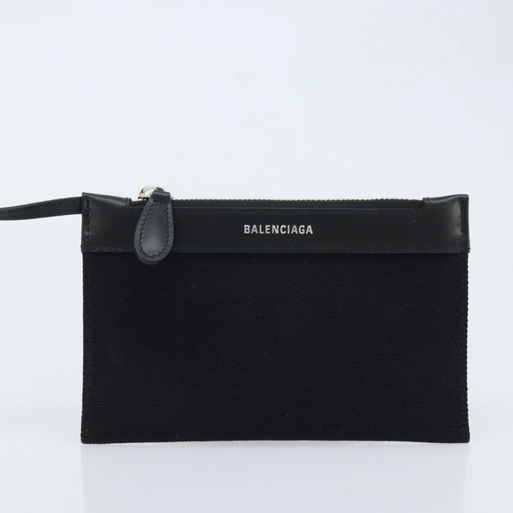 BALENCIAGA Cabas XS Tote Bag Canvas 2way Black Silver 390346 Auth SW2262SAM