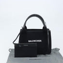 BALENCIAGA Cabas XS Tote Bag Canvas 2way Black Silver 390346 Auth SW2262SAM-12