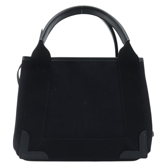 BALENCIAGA Cabas XS Tote Bag Canvas 2way Black Silver 390346 Auth SW2262SAM