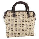 PRADA Hand Bag Cotton Beige Silver BN0701 Auth SW2266A-1