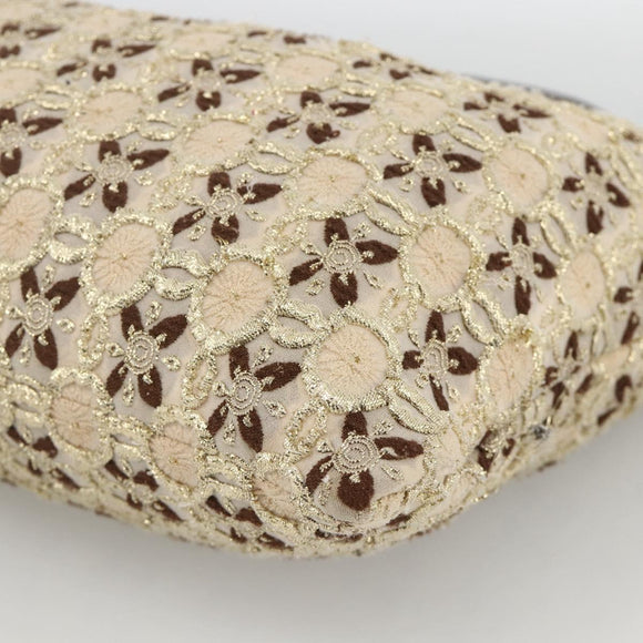 PRADA Hand Bag Cotton Beige Silver BN0701 Auth SW2266A