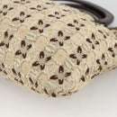 PRADA Hand Bag Cotton Beige Silver BN0701 Auth SW2266A-12