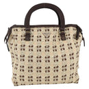 PRADA Hand Bag Cotton Beige Silver BN0701 Auth SW2266A-2