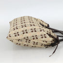 PRADA Hand Bag Cotton Beige Silver BN0701 Auth SW2266A-5