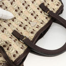 PRADA Hand Bag Cotton Beige Silver BN0701 Auth SW2266A-6