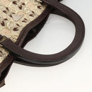 PRADA Hand Bag Cotton Beige Silver BN0701 Auth SW2266A-7
