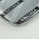 BALENCIAGA Clutch Bag Leather Silver Auth SW2267M-15