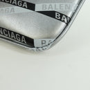 BALENCIAGA Clutch Bag Leather Silver Auth SW2267M-16