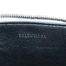 BALENCIAGA Clutch Bag Leather Silver Auth SW2267M-9