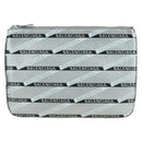 BALENCIAGA Clutch Bag Leather Silver Auth SW2267M-13