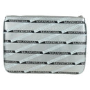 BALENCIAGA Clutch Bag Leather Silver Auth SW2267M-2