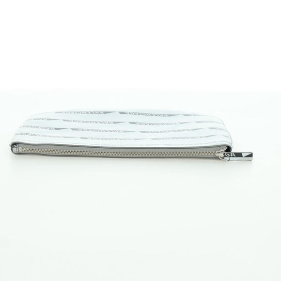 BALENCIAGA Clutch Bag Leather Silver Auth SW2267M