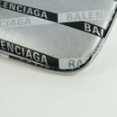 BALENCIAGA Clutch Bag Leather Silver Auth SW2267M-14