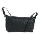 BOTTEGA VENETA INTRECCIATO Traveler Phone Pouch Bag Leather Black Auth SW2269SM-1
