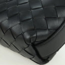 BOTTEGA VENETA INTRECCIATO Traveler Phone Pouch Bag Leather Black Auth SW2269SM-16