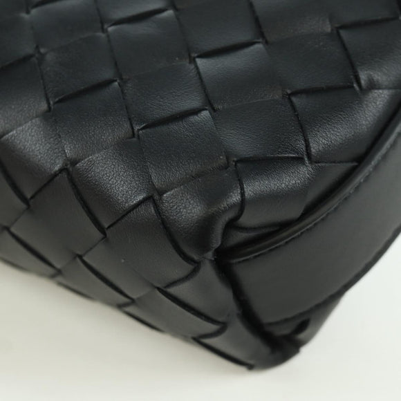 BOTTEGA VENETA INTRECCIATO Traveler Phone Pouch Bag Leather Black Auth SW2269SM