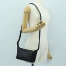 BOTTEGA VENETA INTRECCIATO Traveler Phone Pouch Bag Leather Black Auth SW2269SM-23