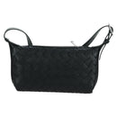 BOTTEGA VENETA INTRECCIATO Traveler Phone Pouch Bag Leather Black Auth SW2269SM-2