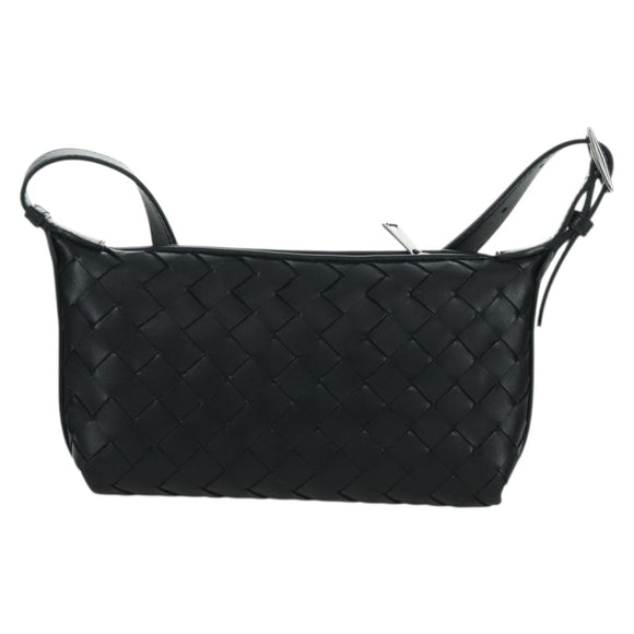 BOTTEGA VENETA INTRECCIATO Traveler Phone Pouch Bag Leather Black Auth SW2269SM